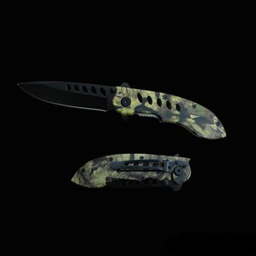 Folding Knife, Made of Stainless Steel Material with Camouflage, Pocket Clip and 125mm Closed Length