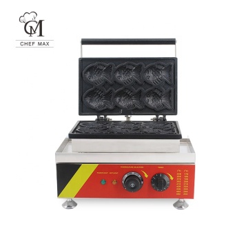 Chefmax Hot Sale Commercial Kitchen Equipment: Electric Fish Shape Waffle Taiyaki Maker for Snack Shops and Fast Food Restaurants