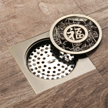 HIDEEP  Antique Full Copper Art Floor Drain