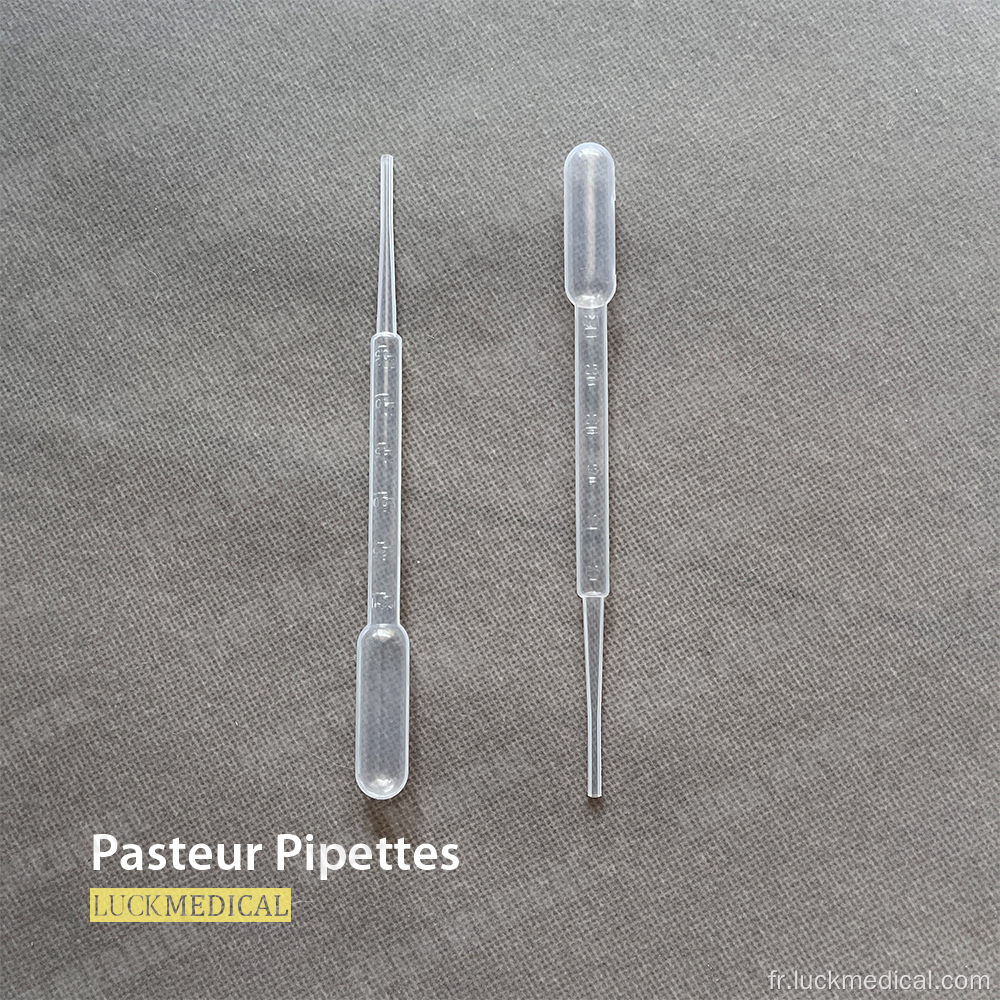 PLSATIC PASTEUR PIPETTE LAB Utilisation de 1 ml / 3 ml / 5 ml