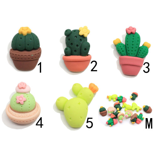 Cartoon Cactus Resin Flatback Craft Artificial Succulent Art Decor Party Christmas Ornament Accessory Necklace Jewelry Making