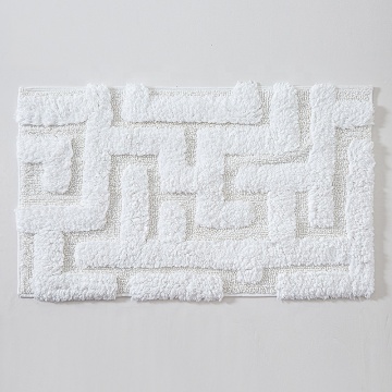 Fluffy Thick Water Absorbent Non-Slip Cotton Tufted Shower Bath Mat for Luxury Hotels
