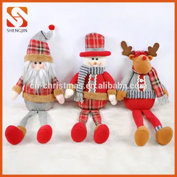 Santa Claus Snowman and Reindeer Rag Doll for Christmas Festive Home Decoration