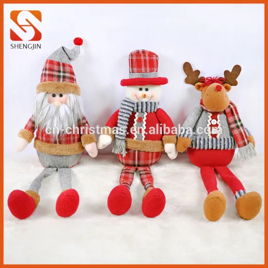 Santa Claus Snowman and Reindeer Rag Doll for Christmas Festive Home Decoration