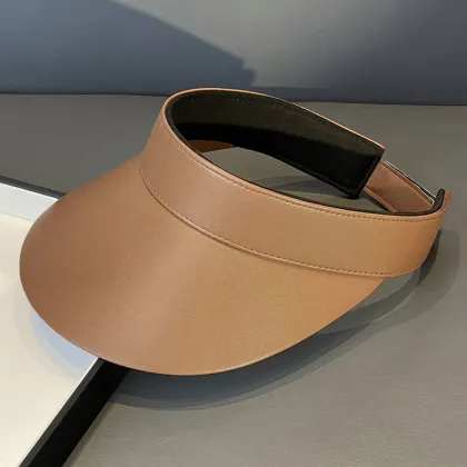 Custom PU Leather Big Brim Sun Protection Hat