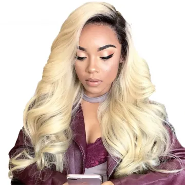 Top Grade Remy Hair 95-100g per Piece Ombre Two Tone color Extension Body Wave Human Hair 1B 613 Bundles