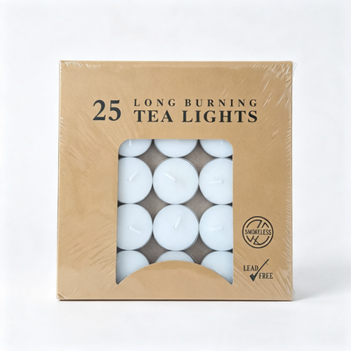 Wholesale smokeless clean burning 25 pack Tealight Candles