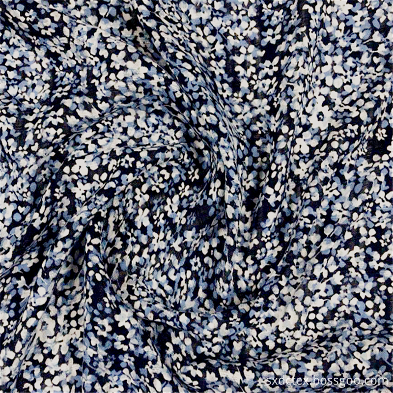 Woven Viscose Slub Floral Printed Dobby Women Fabric