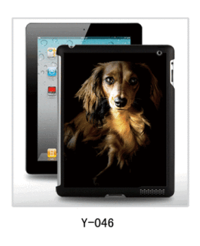 Cane caso Ipad2/3/4 foto 3d caso, pc cassa rivestita in gomma, più colori disponibili