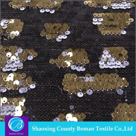 High quality Soft Knitted sequin net embroidery fabric