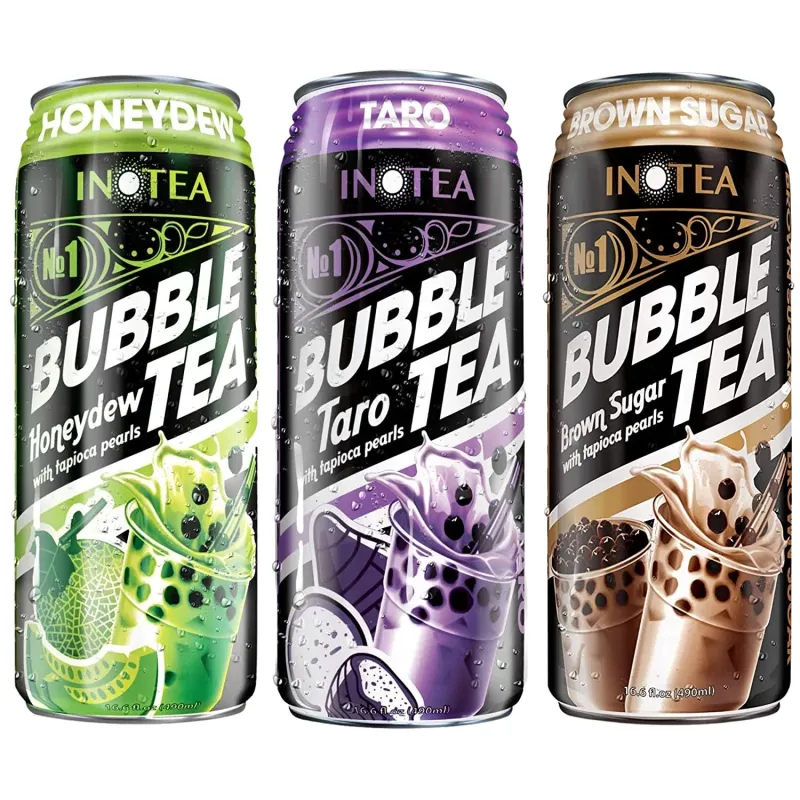 Ready-to-Drink Iced Lemon Tea and Milk Tea in Cans