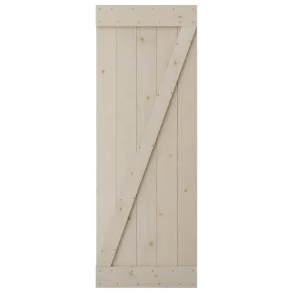 Unfinished Solid Pine Wood Sliding Barn Wood Door