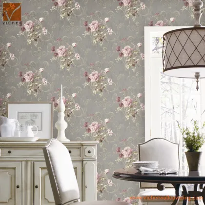 beauty big flower bedroom wallpaper