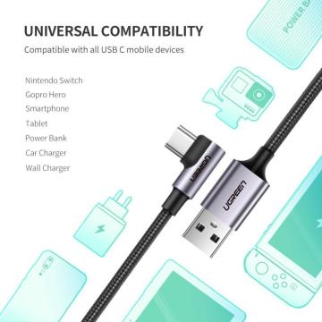 Cable rápido de ángulo de 90 ° de grado para Huawei Samsung