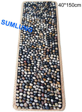 Pebble Foot Massage Mat 40*150mm BLACK White mixed pattern blanket Smooth Colorful Natural Stone