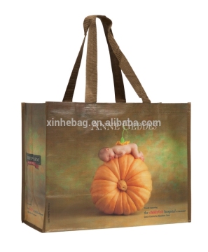 Recyclable glossy laminated woven bag for shopping