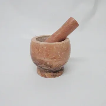 Red Color Marble Mortar and Pestle Kitchen Tools