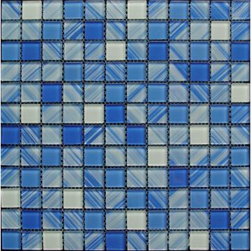 Mosaico de vidrio de pintura de mano azul