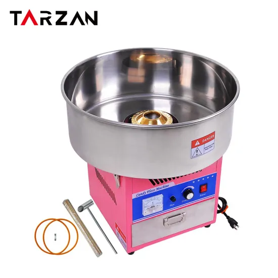 Electric Commercial Cotton Candy Machine in Guangzhou: Producing Sugar Floss and Pink Candy