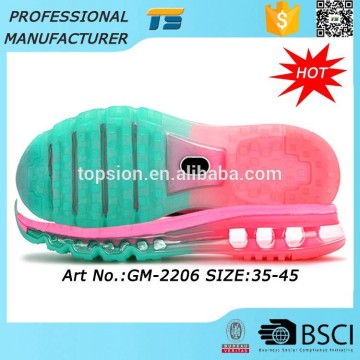 Comfortable Best Quality High Elastic Air Cushion Max Sports Shoes Rubber Sole Factory