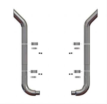 Customized 6 x 153 Inch 45 Degree Turnout Exhaust Stack Pipe Kits