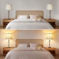 3-Color Tall Nightstand Lamps Dimmable Modern Office Set
