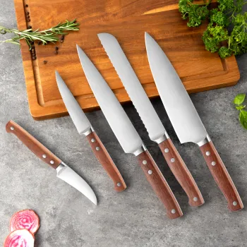 Professional Kitchen Knife Set: Including Bread Paring, Boning, Butcher, and Chef's Knives