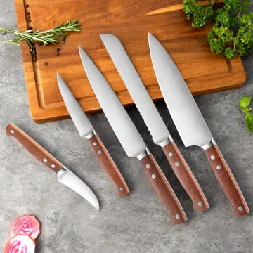 Professional Kitchen Knife Set: Including Bread Paring, Boning, Butcher, and Chef's Knives