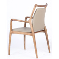 Nordic Style Solid Wood Dining Chairs Room Furniture Restaurant En PU Leather Chair