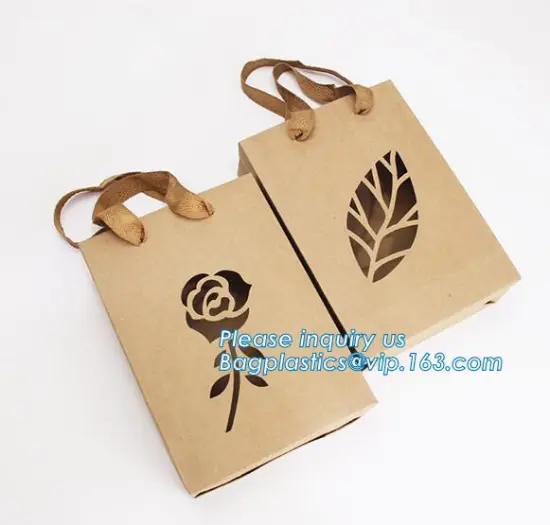 handle gift paper bags, shopping paper bags, paper gift bags with handles, logo brown gift paper bags with handles