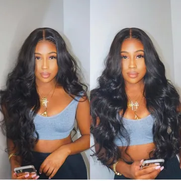 Body Wave Wig For Black Women Treasparent Lace Frontal Closure Raw Peruvian Virgin Human Hair Glueless Hd Full Lace Front Wig