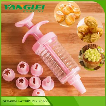 Cake Decorating Decorator With 8 Tips Nozzles Icing Syringe Piping Set Tool Kit