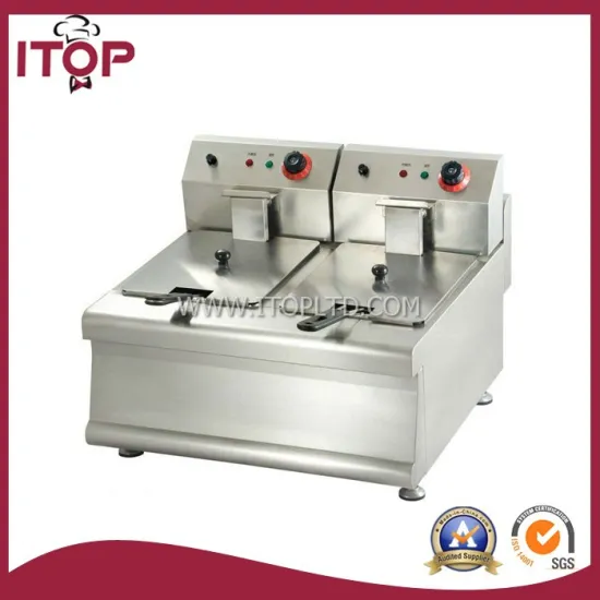 Luxury Counter top 10L+10L double tanks electric fryer