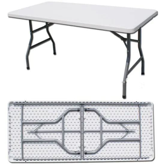 Portable Rectangular Wedding Table - 6 Foot White Plastic Outdoor Party Event Table