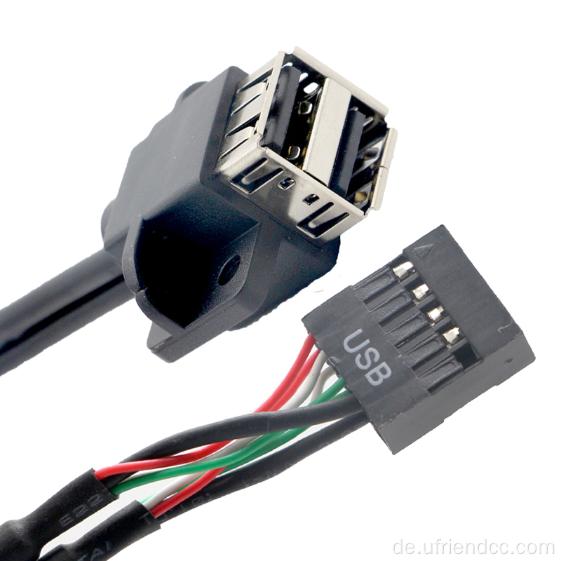 Dual USB2.0 weibliche Panel -Mount -Schrauben -Pitch -Kabel