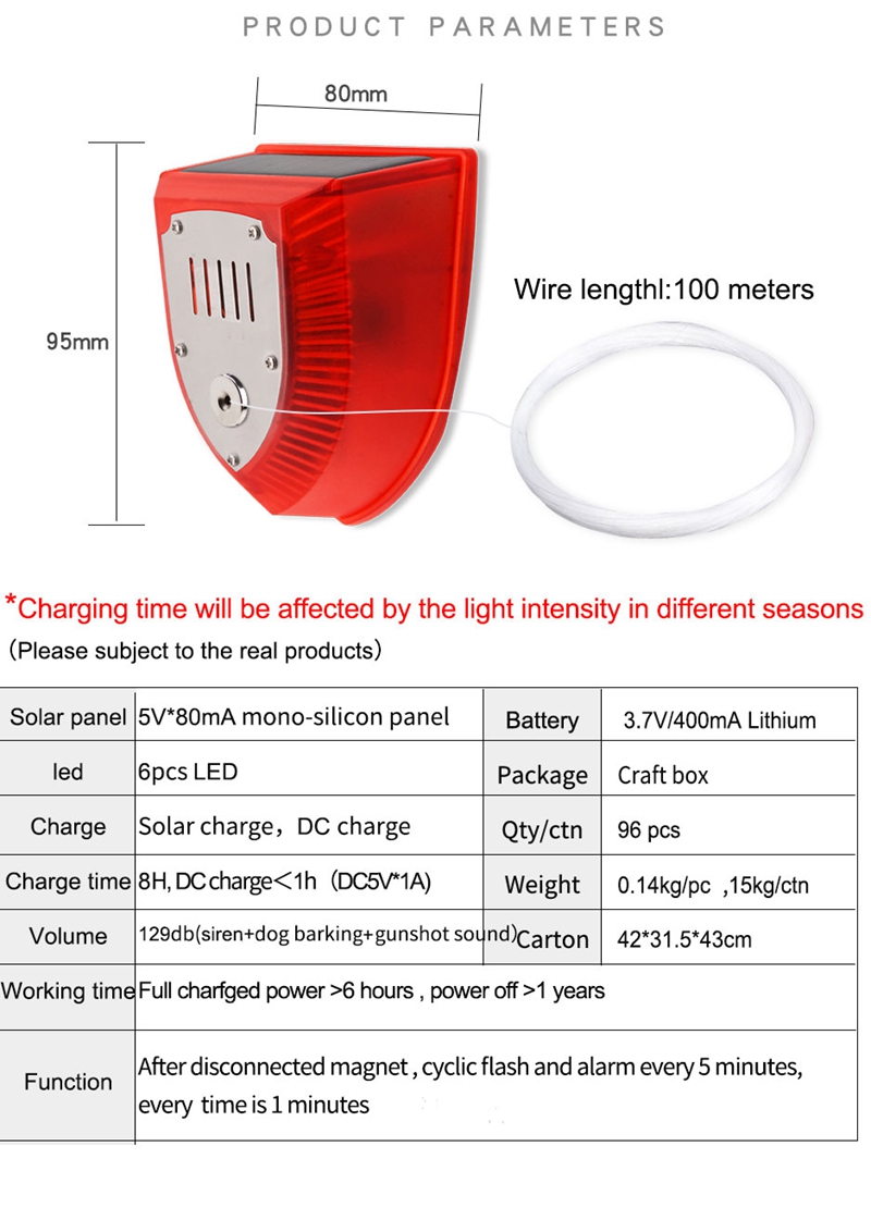 Solar Alarm Light