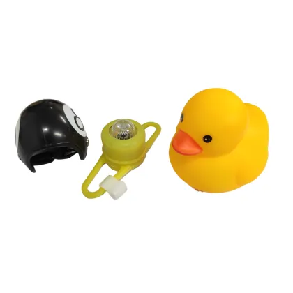 Yellow Duck Bell and Cycling Light for Kids' Bicycles