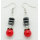 Red Coral Disc Beads hematite earring
