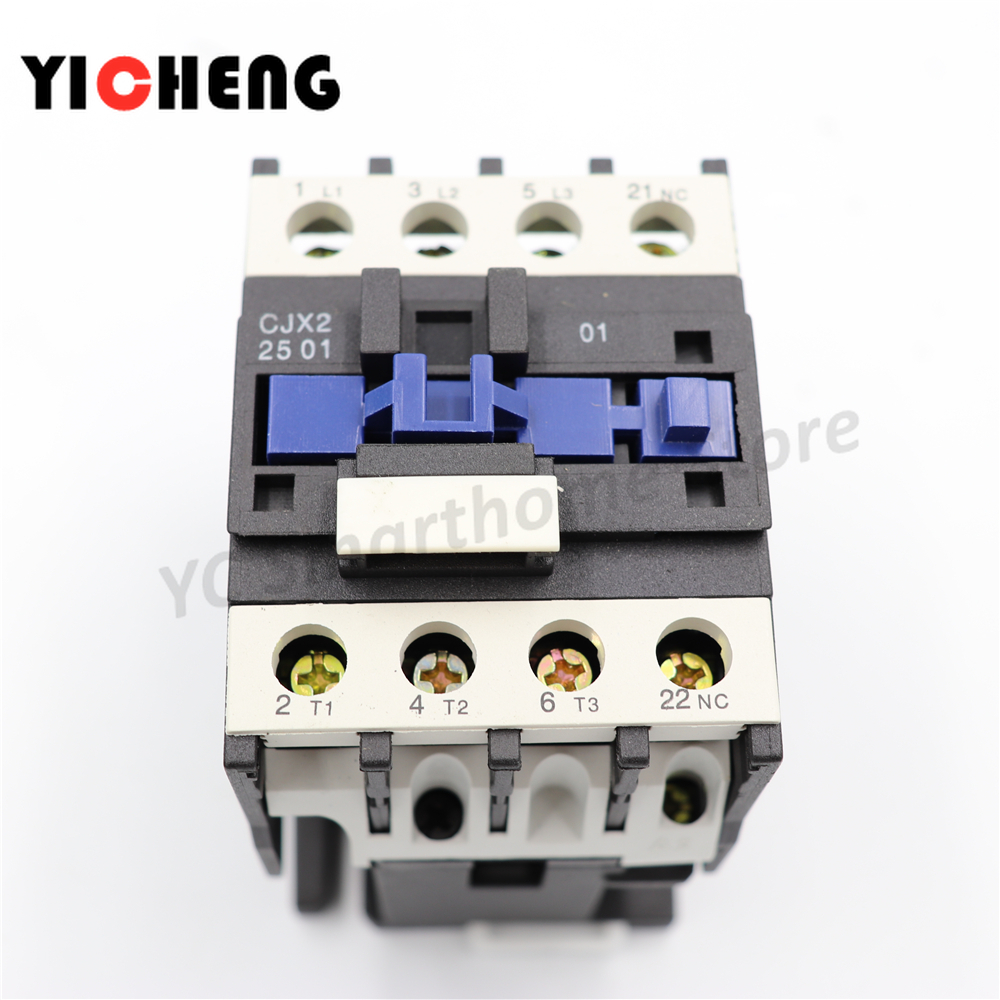 AC contactor 25A 3P+1NO/1NC Rail installation lc1d CJX2- 2510 1 normally open contact / CJX2- 2501 1 normally closed contact