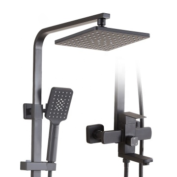 Bathroom Black Stainless Steel 304 Shower Sets: Hot and Cold In-Wall Rain Concealed Mixer