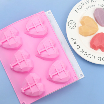 Stampo in intodiy a forma di cuore a 6 buche per torte, candele e saponi