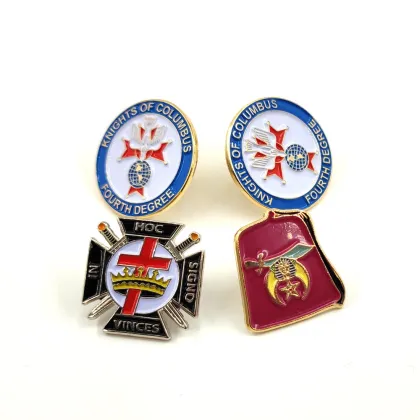 Custom 4th Degree Masonic Knight of Columbus Lapel Pin