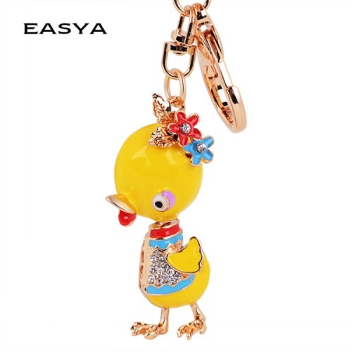 2015 novo estilo colorido pato Metal ouro Keychain chaveiro