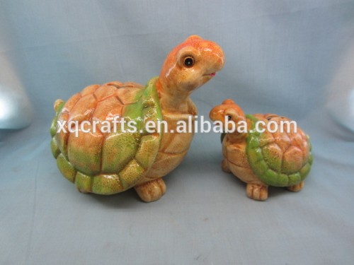 New design tortoise shape colorful ceramic money collection box