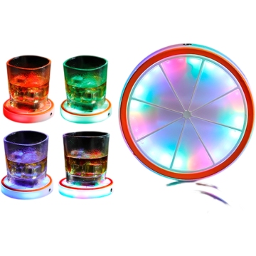 LED Light RGB Bottle Drink Cup Mat Coaster for Glass