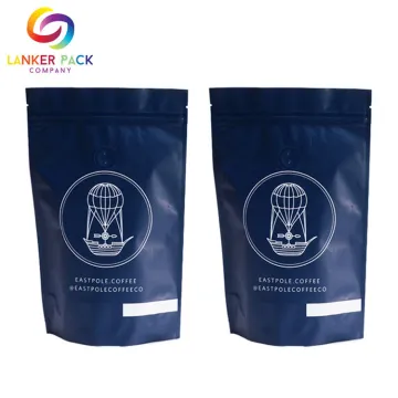 Aluminum Foil Ziplock Coffee Bag One Way Valve