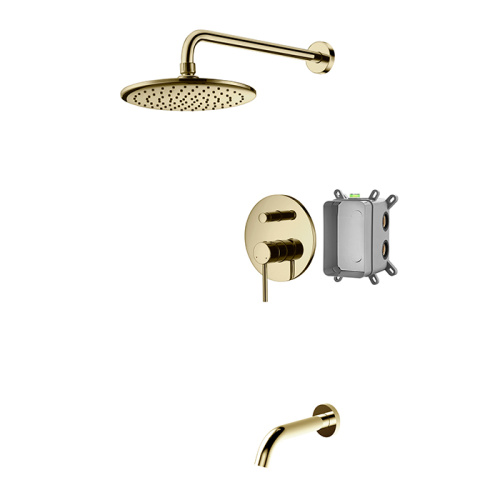 Brushed Nickel Rainforest Shower System With Rain Head