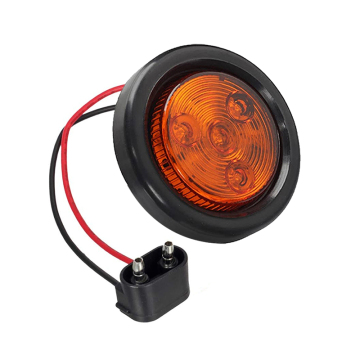 Red Yellow 2.5" Round Side Marker Light Kit with Plug & Grommet - LED Stop Turn Brake Tail Lamps for Trailers, RVs, and Trucks