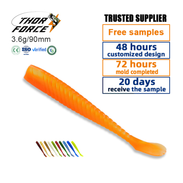 THORFORCE 90mm Soft Lures - Luminous Reflective T-Tail Worm Lures