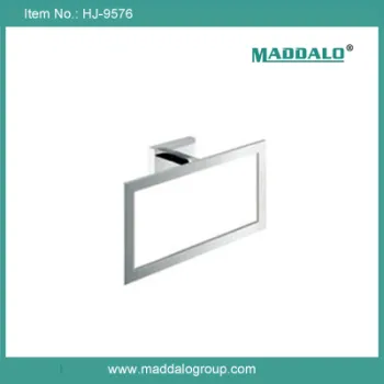 Wall Mounted Modern Brass Chrome Square Towel Ring (HJ-9576)